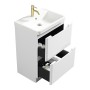 Monza 600mm Floor Standing Vanity & Basin - White Gloss