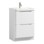 Monza 600mm Floor Standing Vanity & Basin - White Gloss, another view