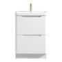 Monza 600mm Floor Standing Vanity & Basin - White Gloss, another view (2)