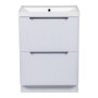 Monza 600mm Fluted Floor Standing Vanity Unit & Basin - White Gloss, another view (2)