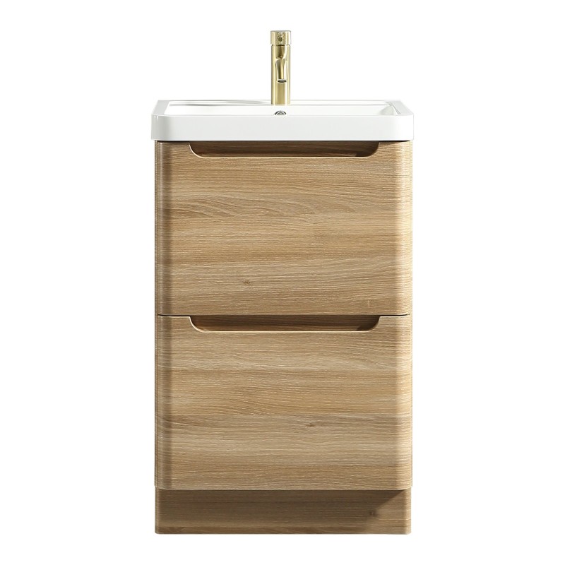 Monza 500mm Floor Standing Vanity - Country Oak