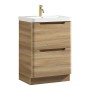 Monza 600mm Floor Standing Vanity Unit & Basin - Country Oak, another view