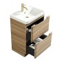 Monza 600mm Floor Standing Vanity Unit & Basin - Country Oak, another view (2)