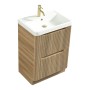Monza 600mm Fluted Floor Standing Vanity Unit & Basin - Country Oak, another view