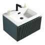 Flauto 600mm Wall Hung Vanity & Matte Basin - Smoked Sage