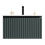 Flauto 600mm Wall Hung Vanity & Matte Basin - Smoked Sage, another view
