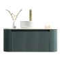 Flauto 870mm Wall Hung Curve Corner Vanity with Sintered Stone Counter Top - Smoked Sage, another view