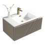Flauto 800mm Wall Hung Vanity & Matte Basin - Soft Coffee
