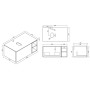 Flauto 800mm Wall Hung Vanity with Side Storage & Left Hand Sintered Stone Counter Top - Country Oak, technical drawing