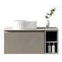 Flauto 800mm Wall Hung Vanity with Side Storage & Left Hand Sintered Stone Counter Top - Soft Coffee