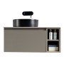 Flauto 800mm Wall Hung Vanity with Side Storage & Left Hand Sintered Stone Counter Top - Soft Coffee, another view