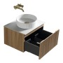 Flauto 600mm Wall Hung Vanity with Sintered Stone Counter Top - Country Oak, another view