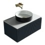 Flauto 600mm Wall Hung Vanity with Sintered Stone Counter Top - Midnight Shadow, another view