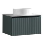 Flauto 600mm Wall Hung Vanity with Sintered Stone Counter Top - Smoked Sage, another view