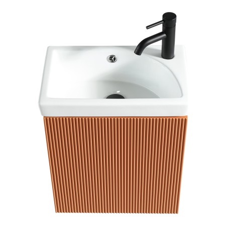 Flauto Mini 450mm Wall Hung Cloakroom Vanity & Basin - Bruciata Orange