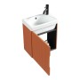 Flauto Mini 450mm Wall Hung Cloakroom Vanity & Basin - Bruciata Orange, another view (2)