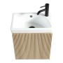Flauto Mini 450mm Wall Hung Cloakroom Vanity & Basin - Country Oak