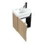 Flauto Mini 450mm Wall Hung Cloakroom Vanity & Basin - Country Oak, another view