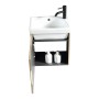 Flauto Mini 450mm Wall Hung Cloakroom Vanity & Basin - Country Oak, another view (2)