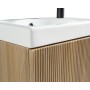 Flauto Mini 450mm Wall Hung Cloakroom Vanity & Basin - Country Oak in a bathroom setting