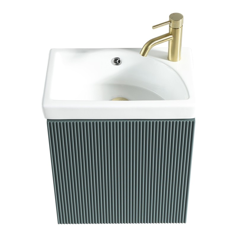 Flauto Mini 450mm Wall Hung Cloakroom Vanity & Basin - Smoked Sage