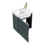 Flauto Mini 450mm Wall Hung Cloakroom Vanity & Basin - Smoked Sage, another view (2)