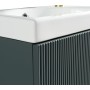 Flauto Mini 450mm Wall Hung Cloakroom Vanity & Basin - Smoked Sage in a bathroom setting