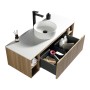 Flauto 1200mm Wall Hung Vanity with 2 Side Storage & Sintered Stone Counter Top - Country Oak, another view (2)