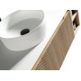 Flauto 1200mm Wall Hung Vanity with 2 Side Storage & Sintered Stone Counter Top - Country Oak, close-up