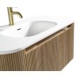 Flauto 870mm Wall Hung Curve Corner Vanity with Matte Basin - Country Oak, close-up