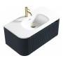 Flauto 870mm Wall Hung Curve Corner Vanity with Matte Basin - Midnight Shadow