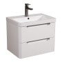 Monza 600mm Wall Hung Vanity & Basin - White Gloss, another view (2)