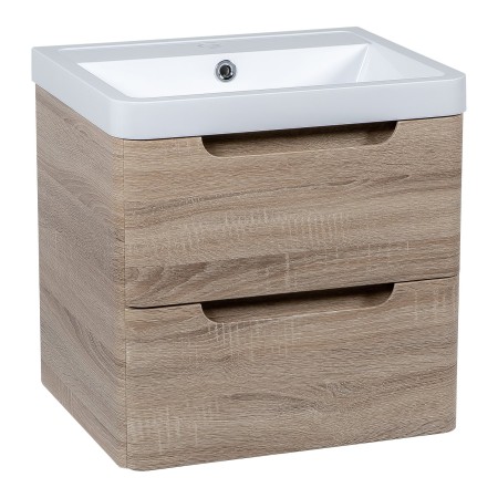 Monza 500mm Wall Hung Vanity & Basin - Country Oak