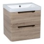 Monza 500mm Wall Hung Vanity & Basin - Country Oak