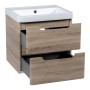 Monza 500mm Wall Hung Vanity & Basin - Country Oak, another view