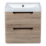 Monza 500mm Wall Hung Vanity & Basin - Country Oak, another view (2)
