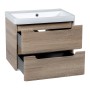 Monza 600mm Wall Hung Vanity Unit & Basin - Country Oak, another view