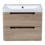 Monza 600mm Wall Hung Vanity Unit & Basin - Country Oak, another view (2)