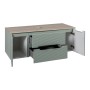 Monza Plus 1200mm Fluted Wall Hung Vanity with 2 Side Cabinets & Counter Top - Aloe Green/Country Oak, another view