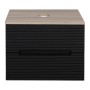 Monza Plus 600mm Fluted Wall Hung Vanity & Counter Top - Matte Black/Country Oak, another view
