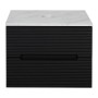 Monza Plus 600mm Fluted Wall Hung Vanity & Counter Top - Matte Black/Grey Marble