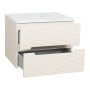 Monza Plus 600mm Fluted Wall Hung Vanity & Counter Top - Warm Oatmeal/Grey Marble, another view
