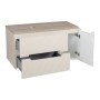 Monza Plus 900mm Fluted Wall Hung Vanity with Side Cabinet & Counter Top - Warm Oatmeal/Country Oak, another view (2)