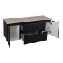 Monza Plus 1200mm Fluted Wall Hung Vanity with 2 Side Cabinets & Counter Top - Matte Black/Country Oak