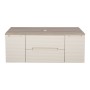 Monza Plus 1200mm Fluted Wall Hung Vanity with 2 Side Cabinets & Counter Top - Warm Oatmeal/Country Oak