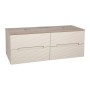 Monza Plus 1200mm Fluted Wall Hung Double Vanity with Counter Top - Warm Oatmeal/Country Oak, another view