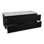 Monza Plus 1200mm Fluted Wall Hung Double Vanity with Counter Top - Matte Black/Grey Marble