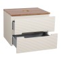 Monza Plus 600mm Fluted Wall Hung Vanity & Counter Top - Warm Oatmeal/Cali Walnut, another view