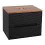 Monza Plus 600mm Fluted Wall Hung Vanity & Counter Top - Matte Black/Cali Walnut, another view