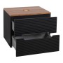 Monza Plus 600mm Fluted Wall Hung Vanity & Counter Top - Matte Black/Cali Walnut, another view (2)